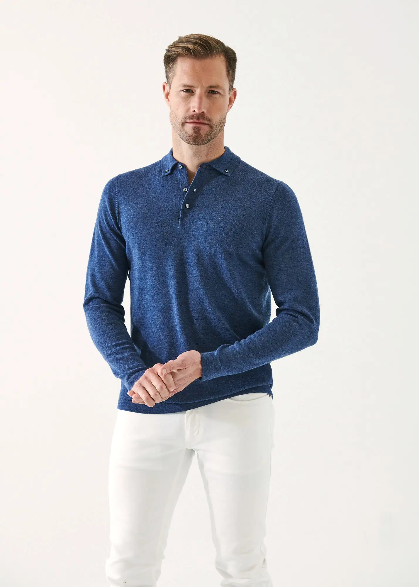 MERINO WOOL BUTTON DOWN POLO