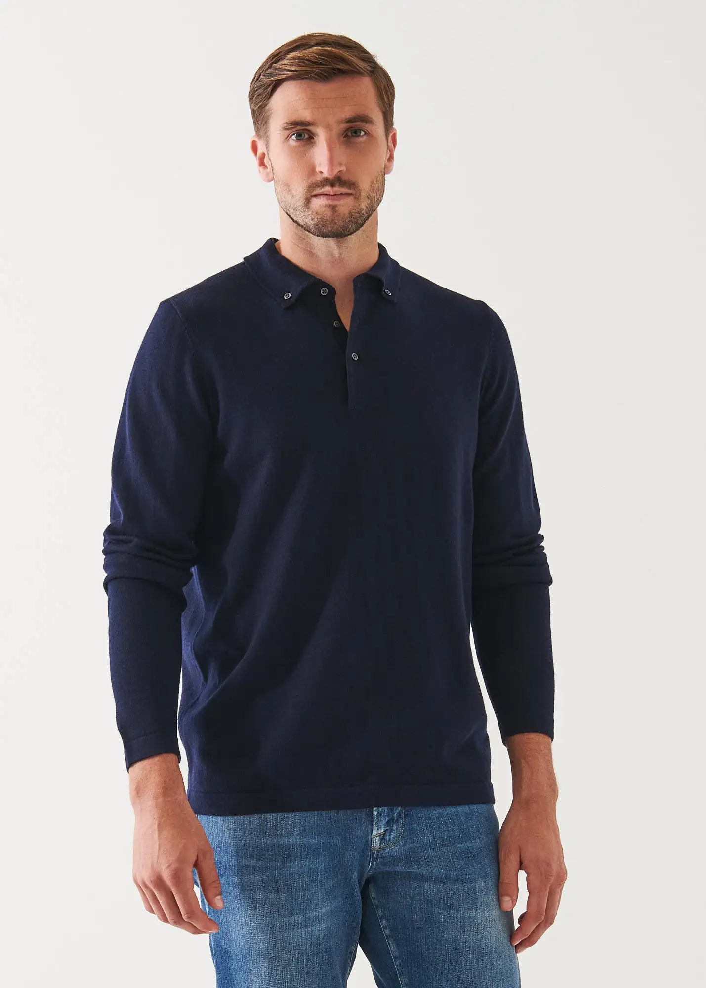 MERINO WOOL BUTTON DOWN POLO