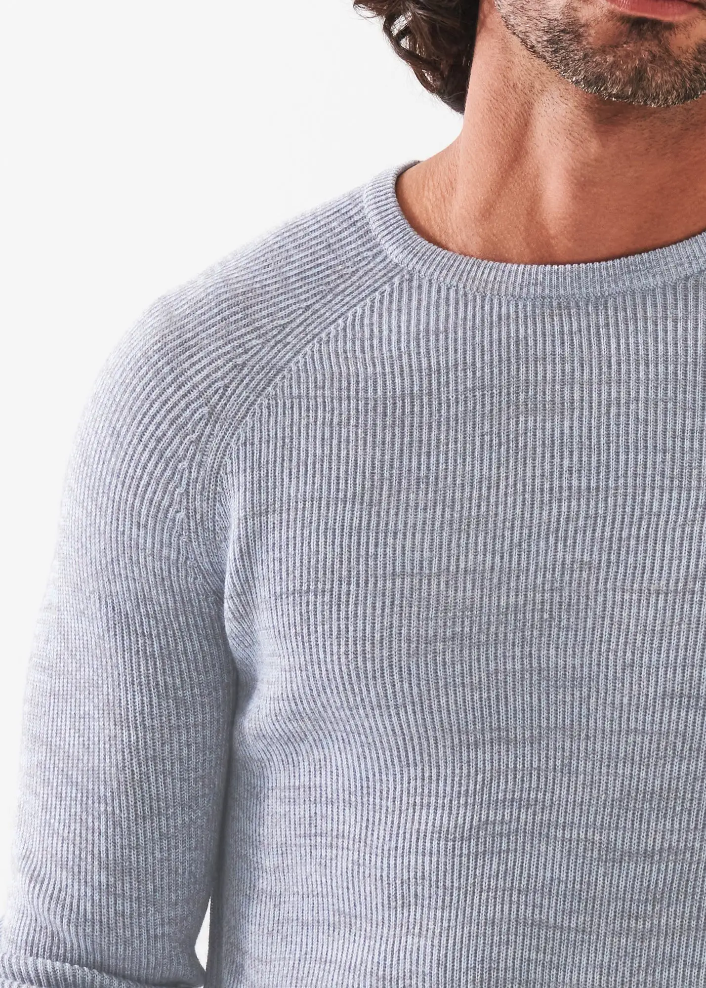 MERINO WOOL RIBBED CREWNECK