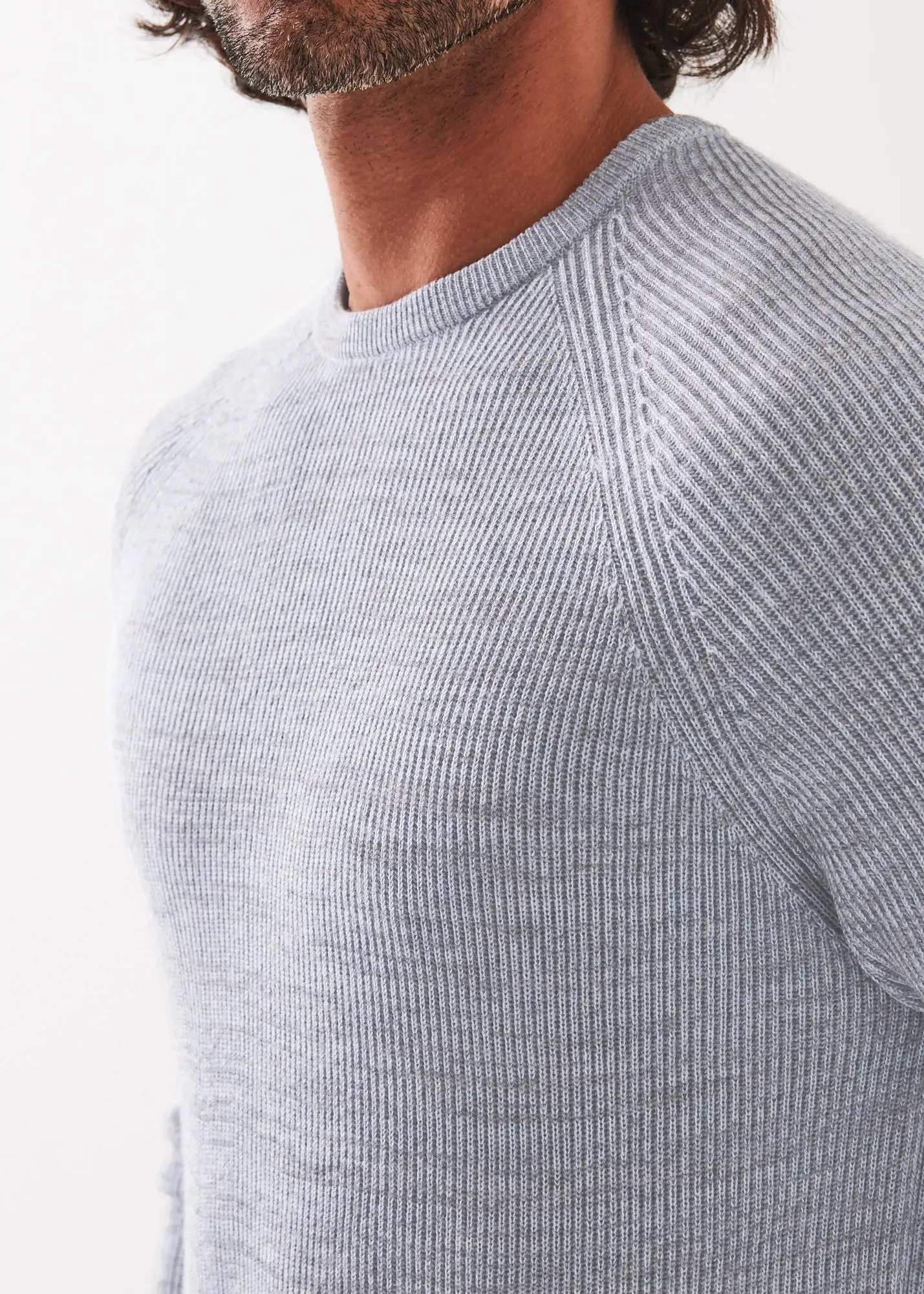 MERINO WOOL RIBBED CREWNECK