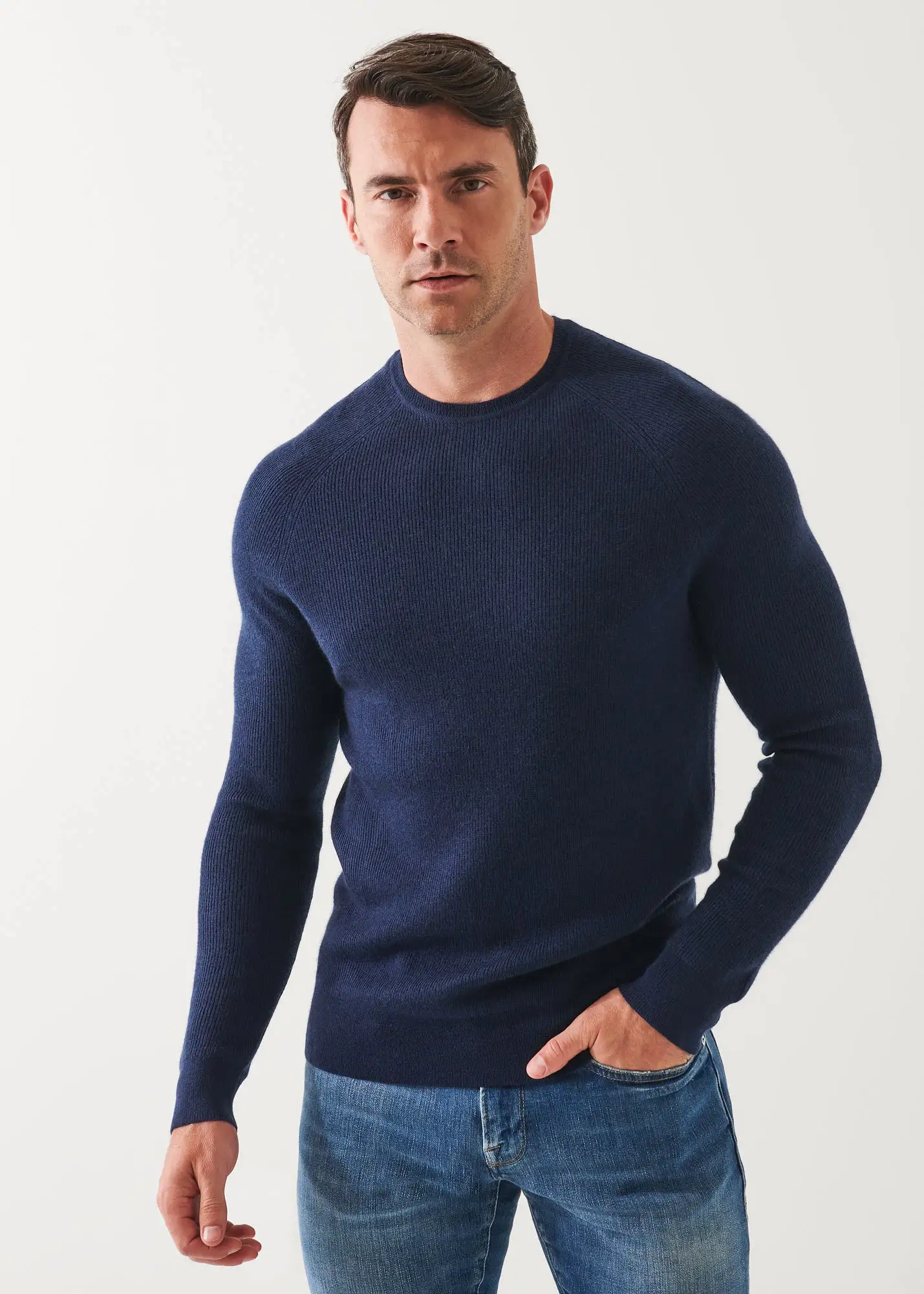 MERINO WOOL RIBBED CREWNECK