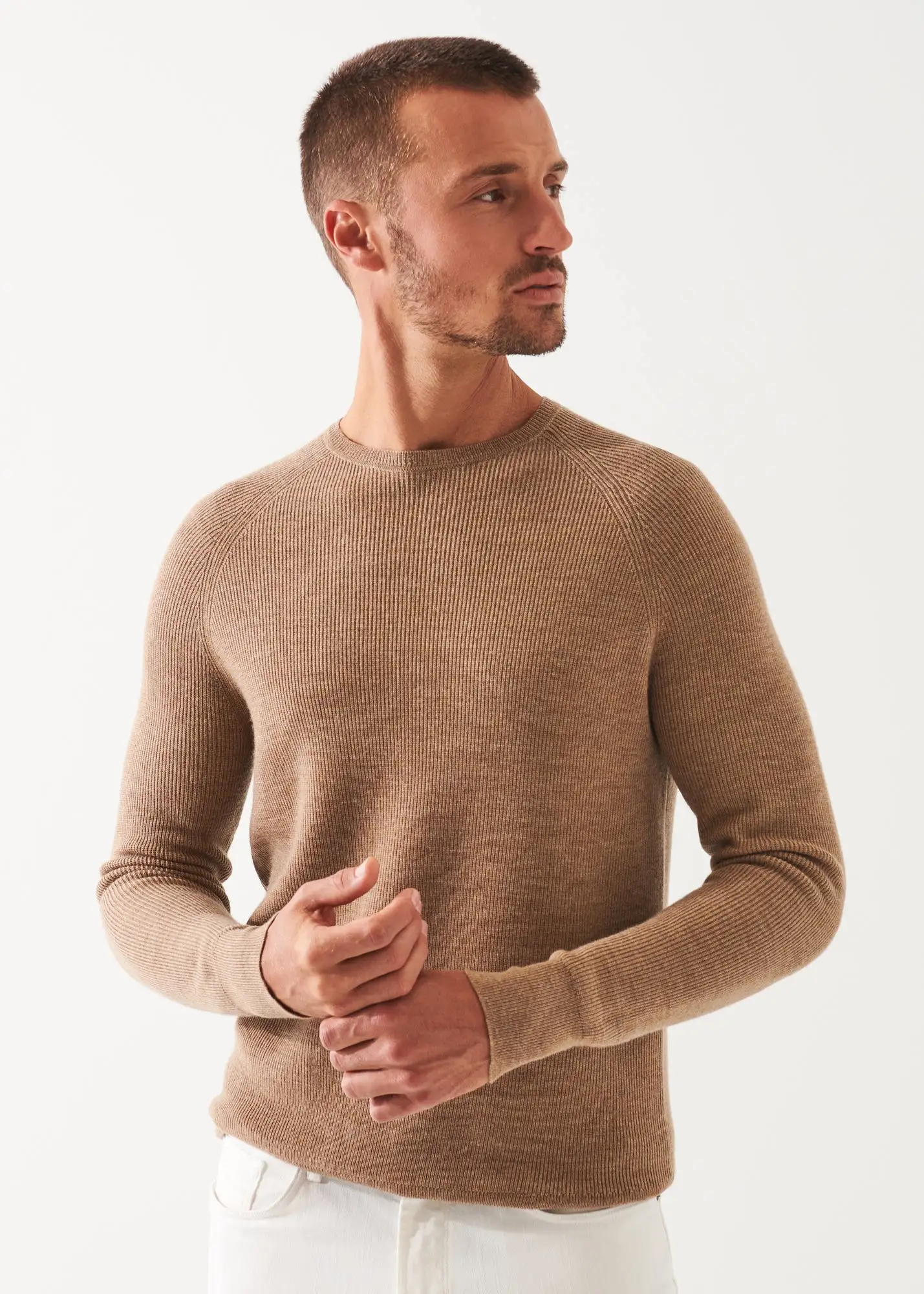 MERINO WOOL RIBBED CREWNECK