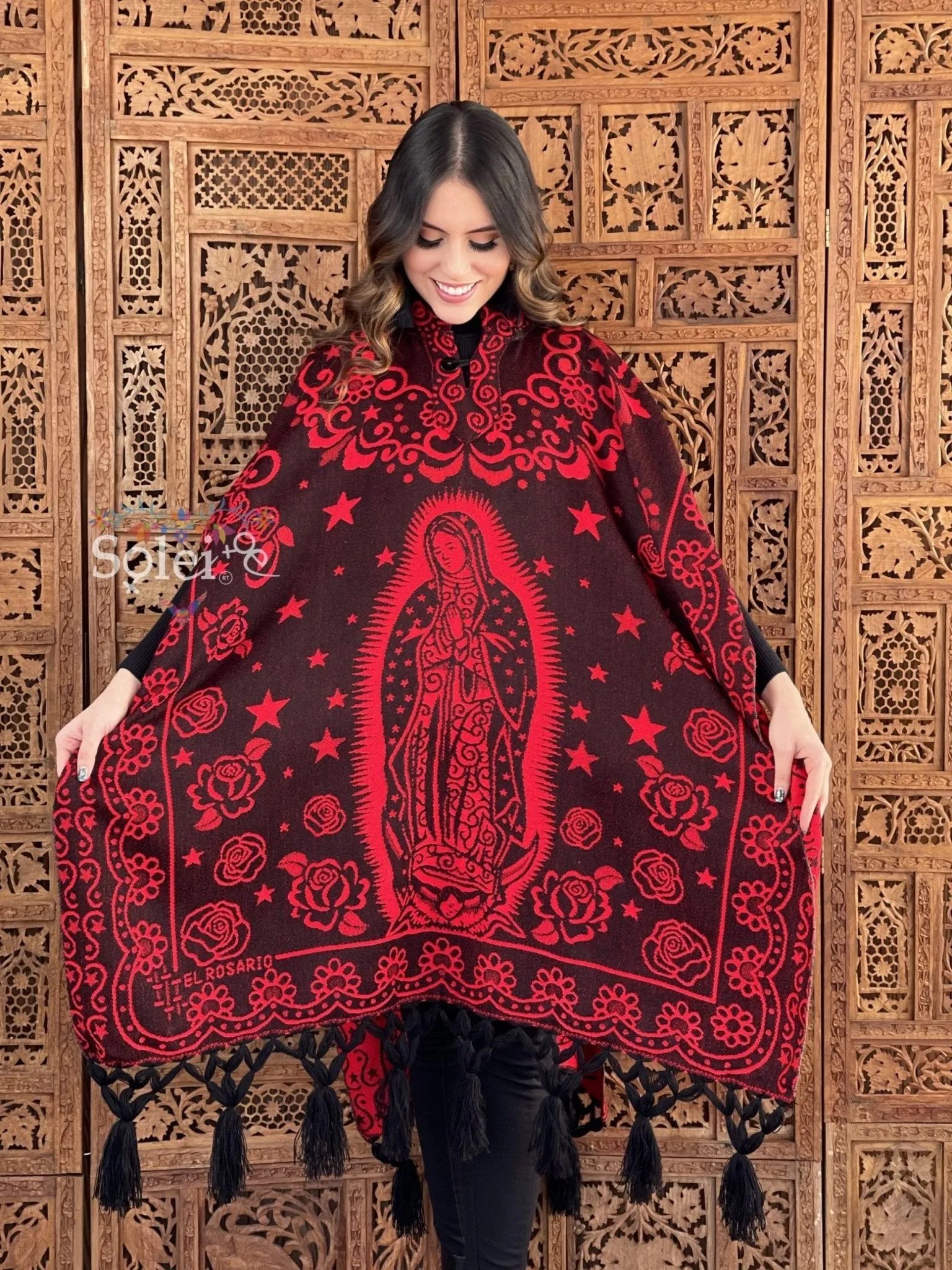 Mexican Traditional Virgen Mary Poncho. Gaban Virgen Fino