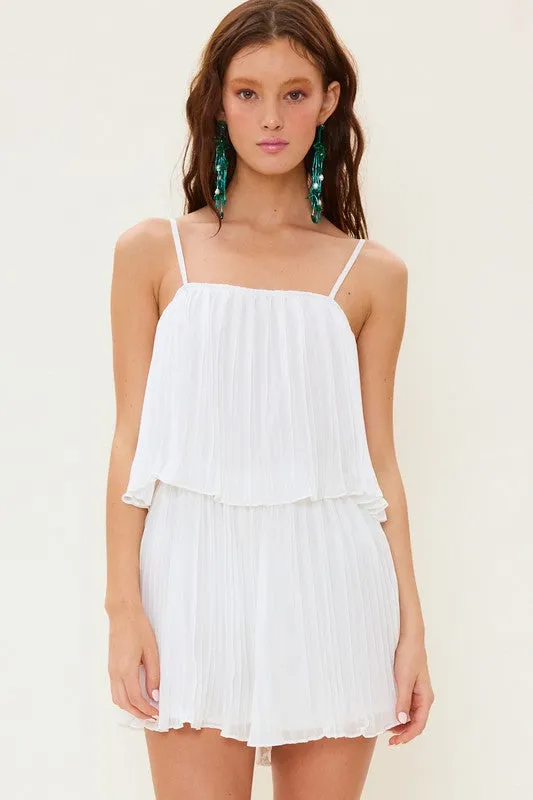 Michelle Pleated Tiered Flowy Romper