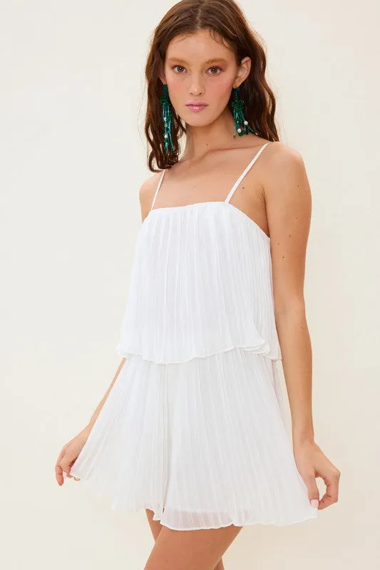 Michelle Pleated Tiered Flowy Romper