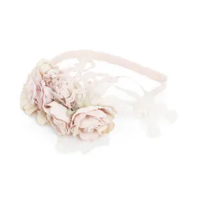 Mimilú Ceremony Headband With Pink And Beige Flowers