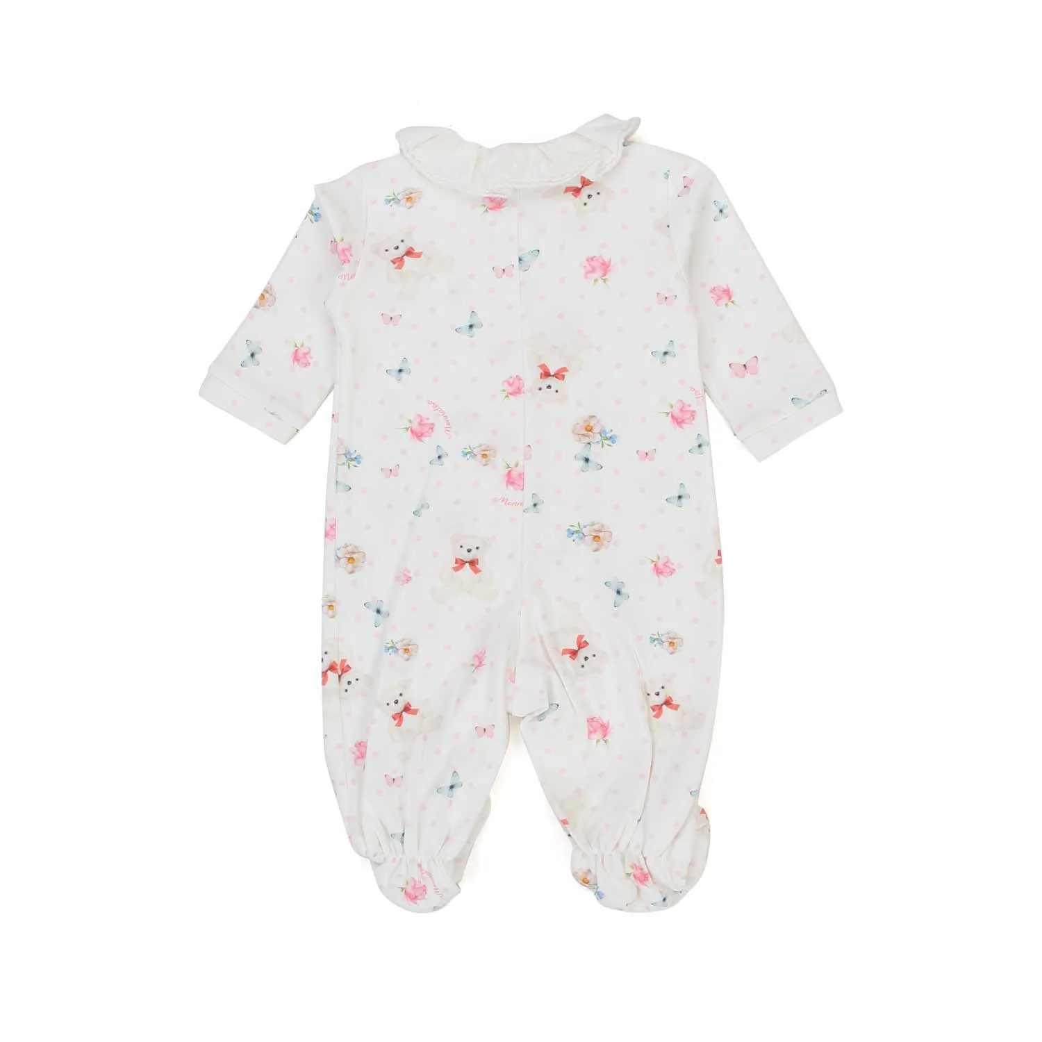 Monnalisa Teddy Bear Print Romper For Baby