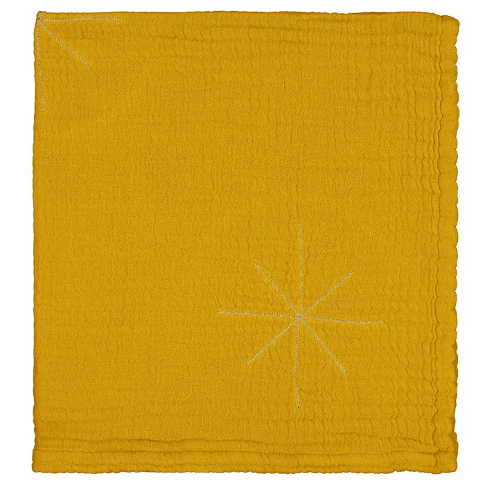 Moumout Paris Panpan Blanket With Embroidered Gold Stars