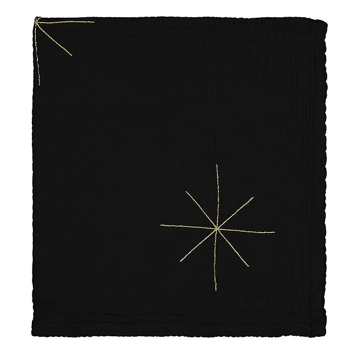 Moumout Paris Panpan Blanket With Embroidered Gold Stars