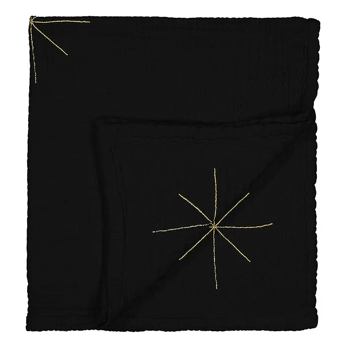 Moumout Paris Panpan Blanket With Embroidered Gold Stars