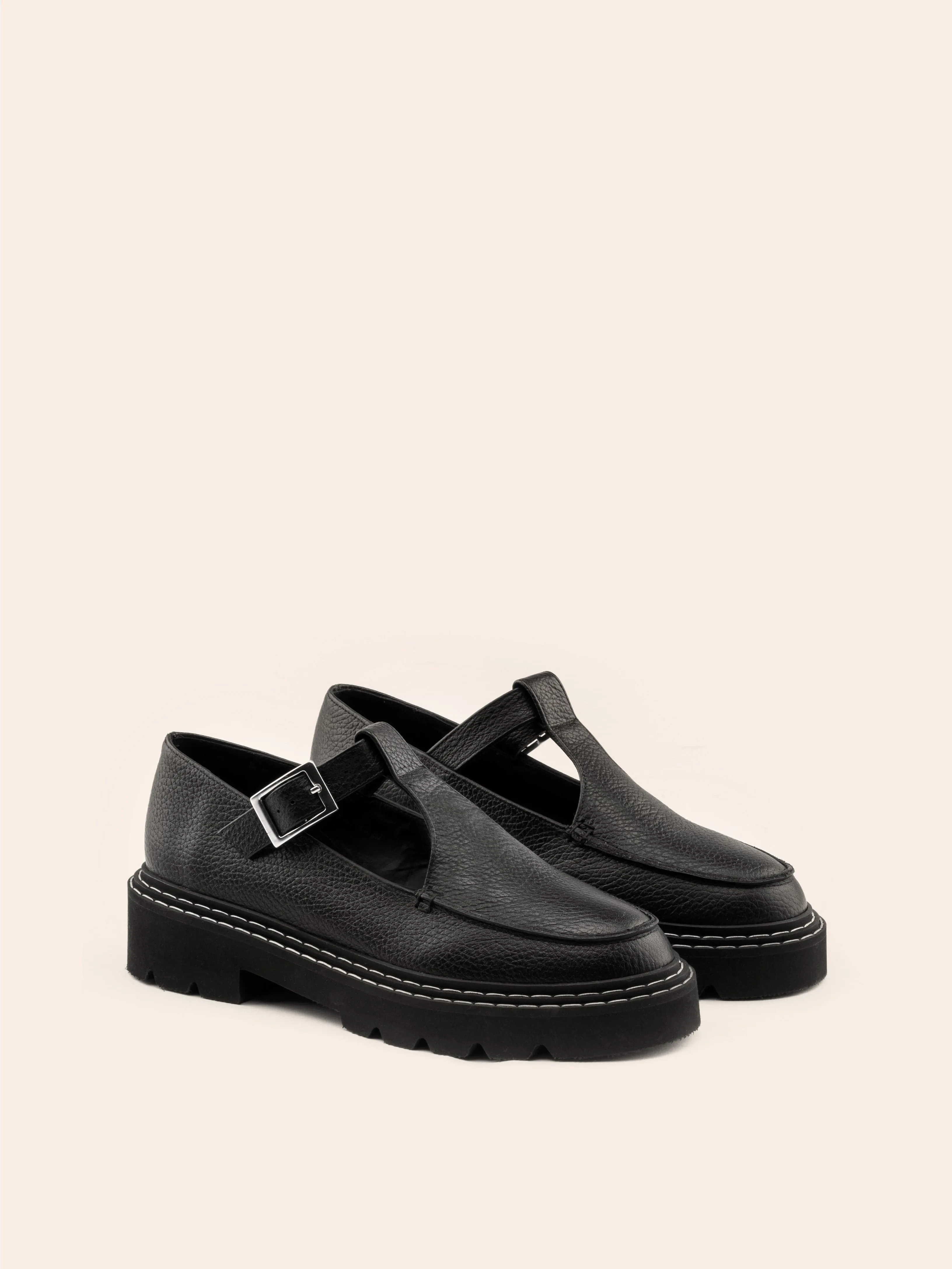 Neiva Black Tumble Mary Jane