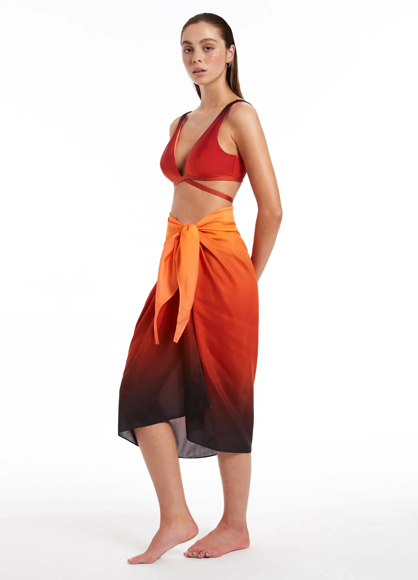 Oia Sunset Sarong - Burnt Orange