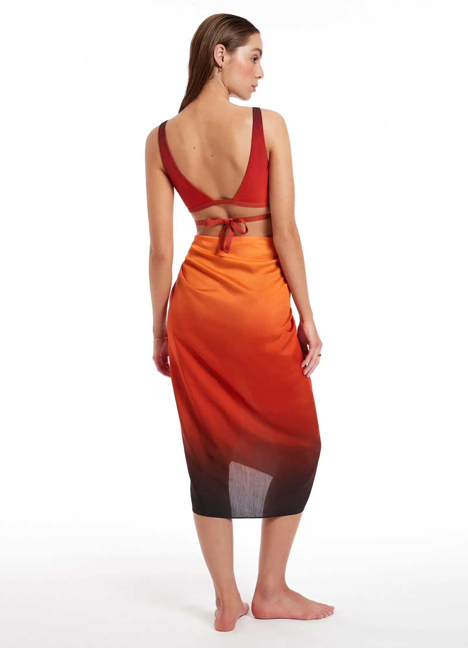 Oia Sunset Sarong - Burnt Orange