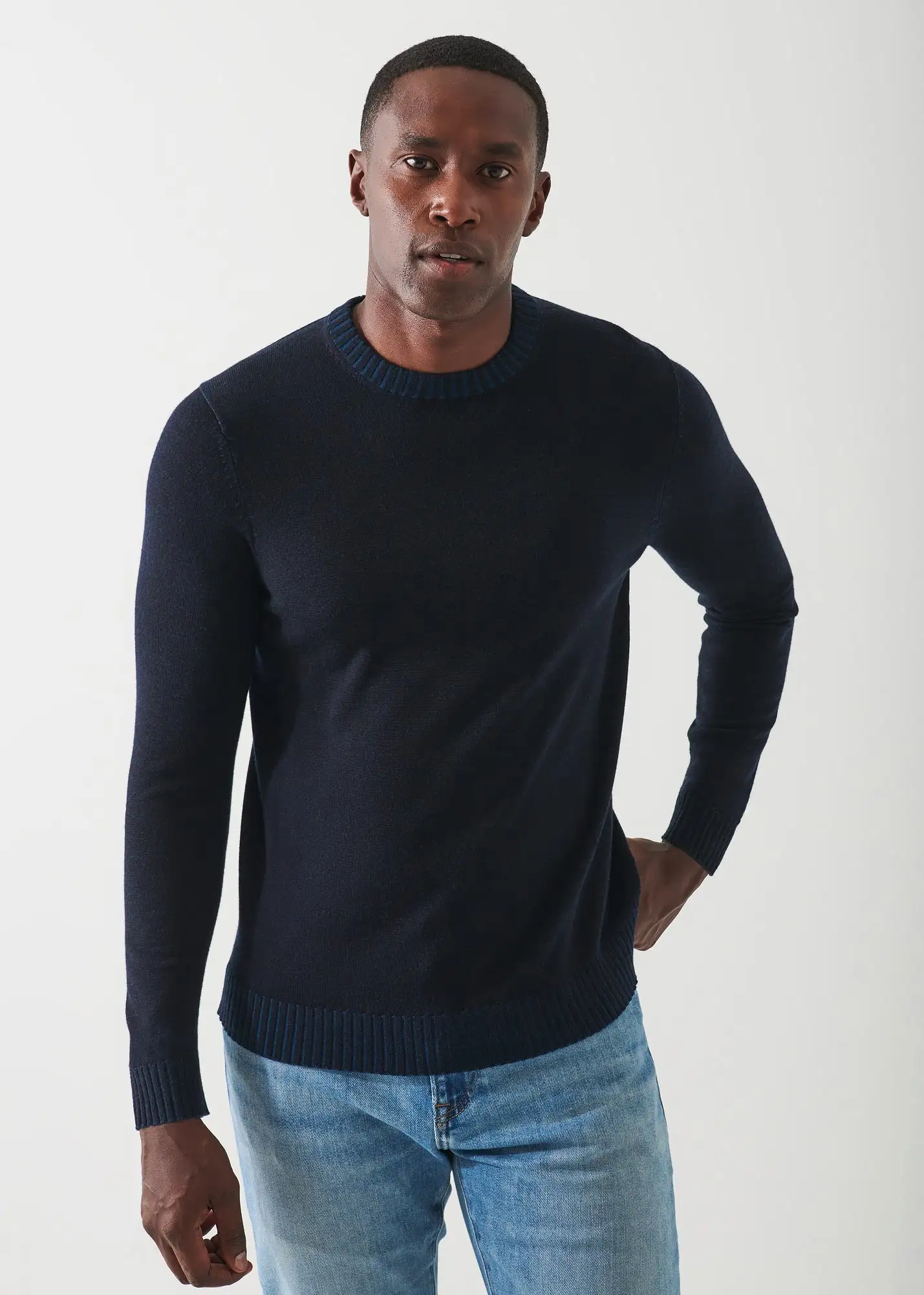 PLAITED MERINO WOOL CREWNECK