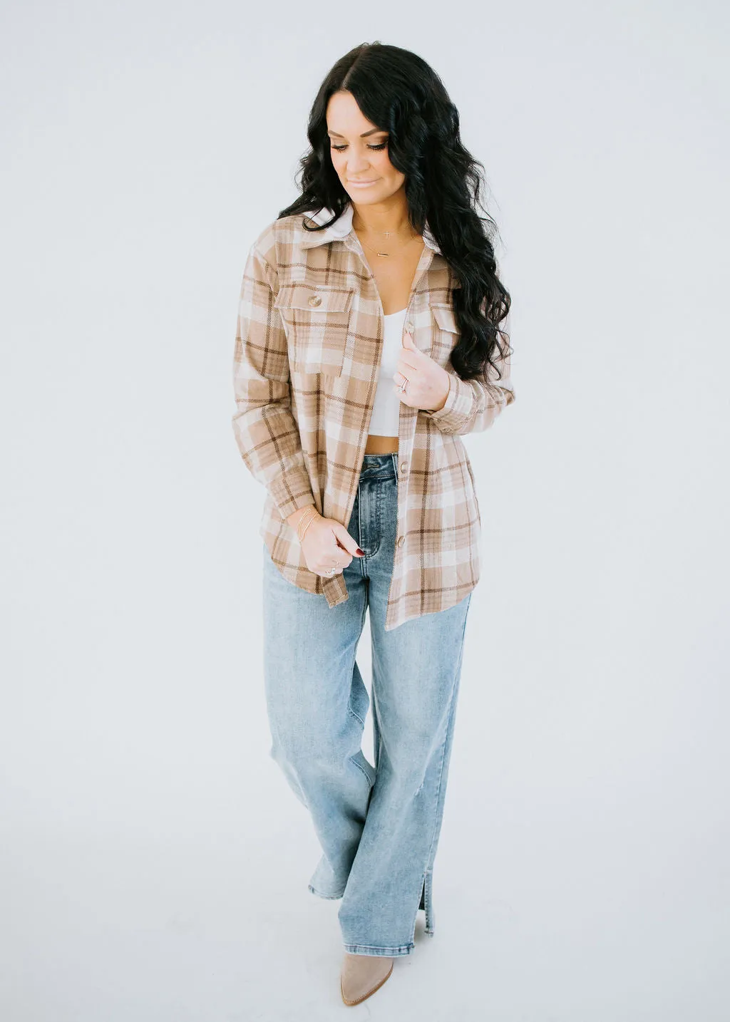 Play On Hoodie Plaid Top FINAL SALE