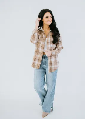 Play On Hoodie Plaid Top FINAL SALE