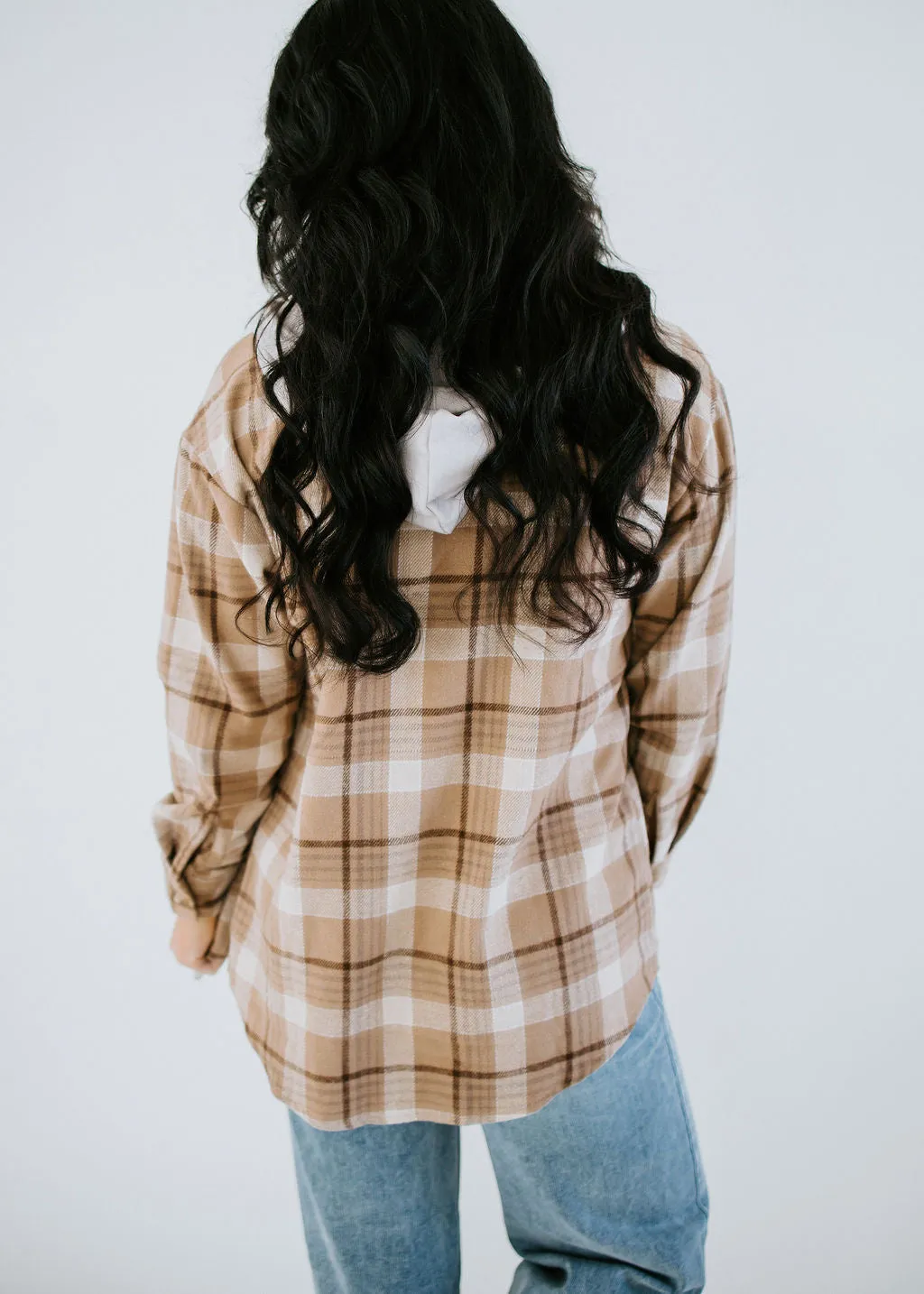 Play On Hoodie Plaid Top FINAL SALE