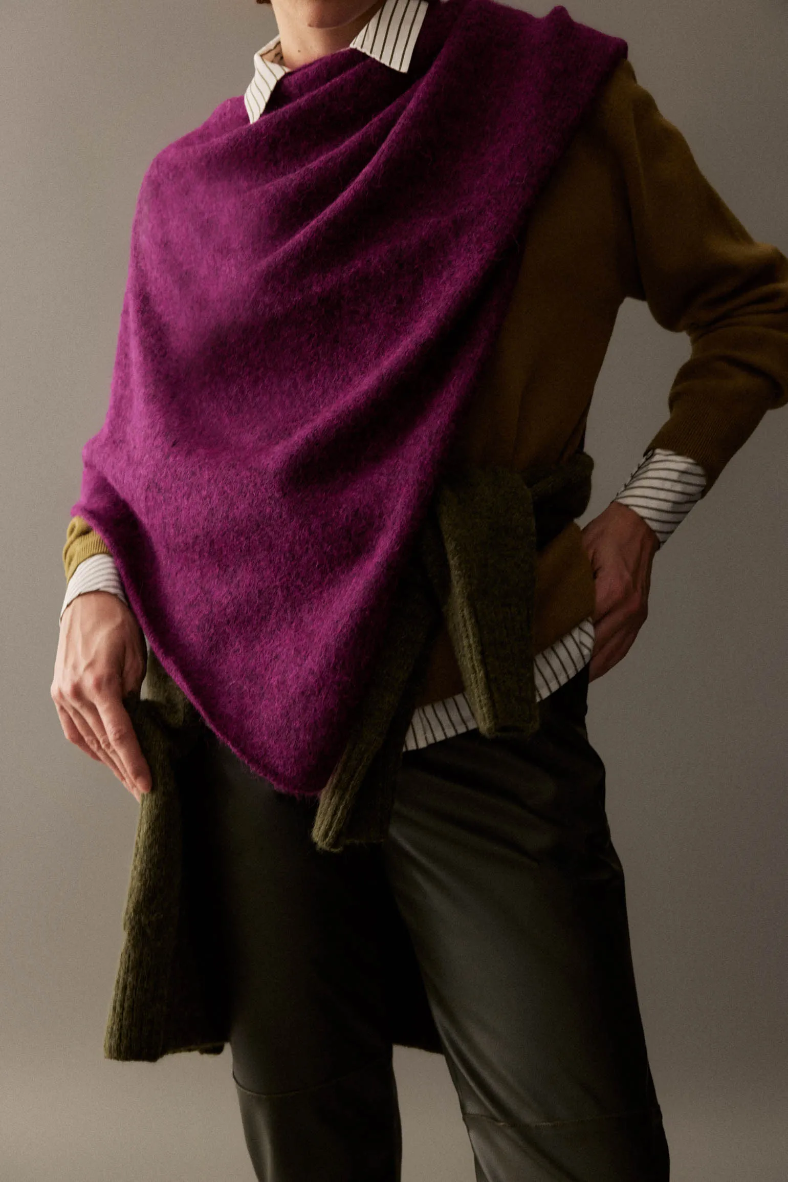 Poncho MOHAIR Bougainvillea