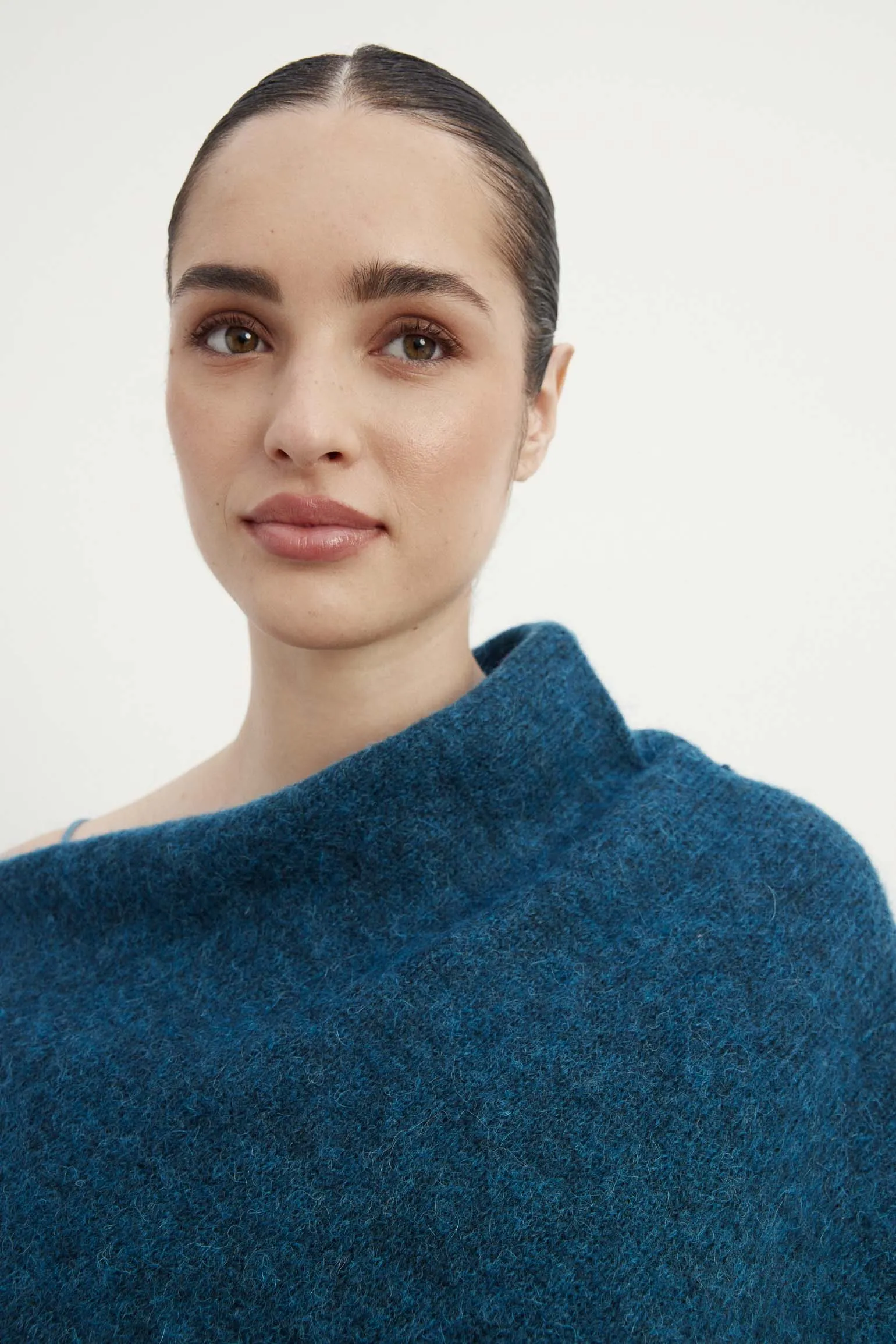 Poncho MOHAIR Teal