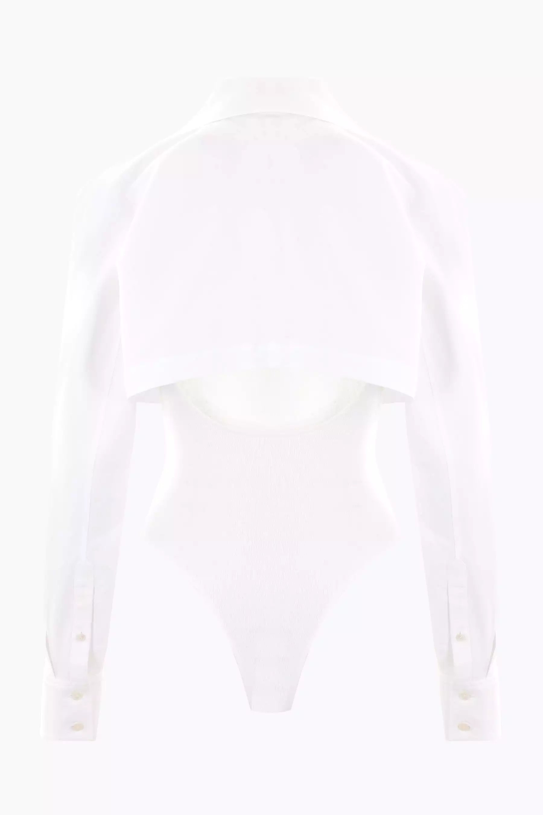 poplin and jersey body-shirt