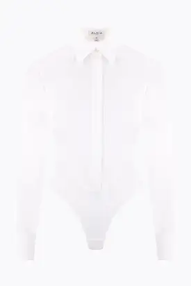 poplin and jersey body-shirt