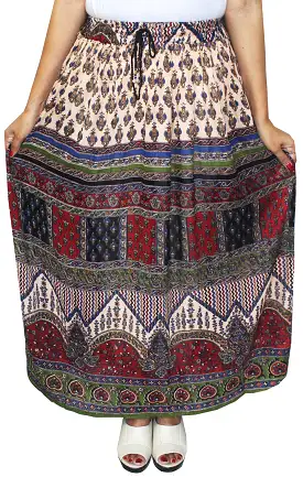 Printed Womens Indian Long Skirts Ankle Length India Summer Clothes