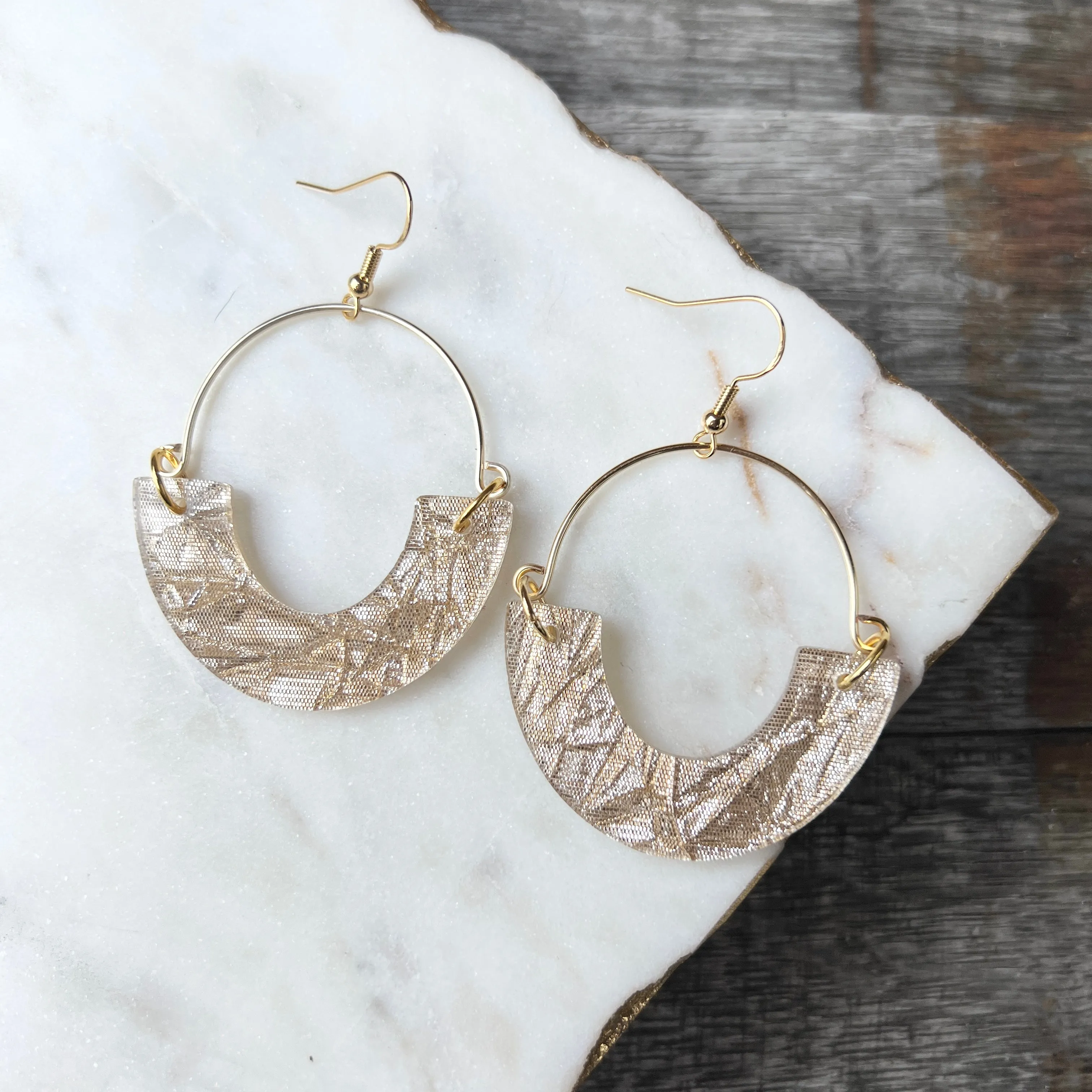 Remix Hoops - Champagne Taffeta - Acrylic Earring