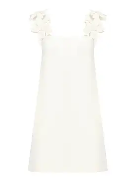 SHORT DRESS with straps IN EMBROIDERED CREPE COUTURE