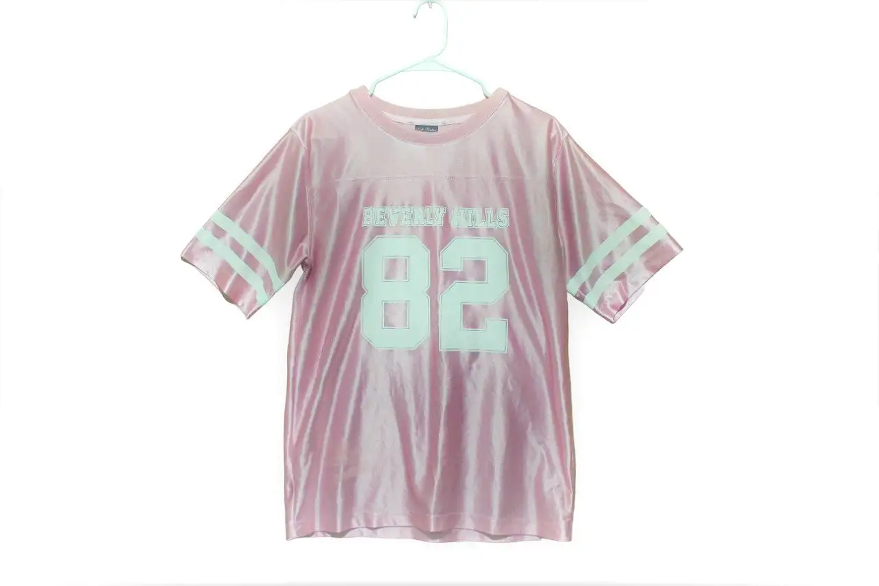 Short sleeve pink beverly hills jersey top