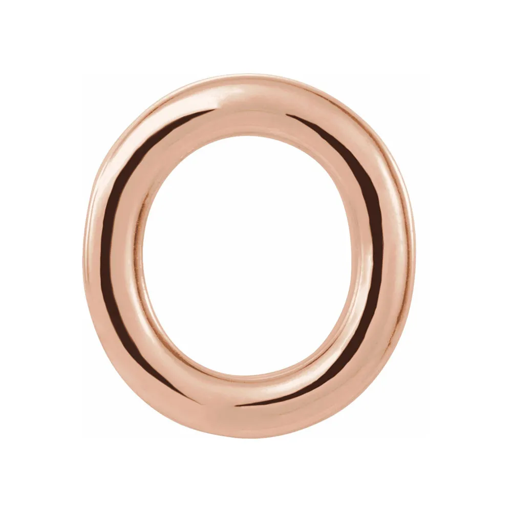 Single, 14k Rose Gold Initial A-Z Post Earring, 8mm