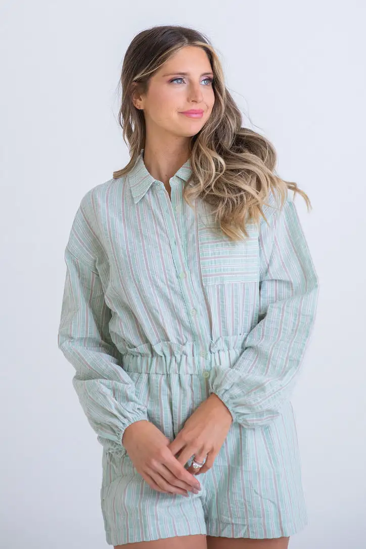 Stripe Seersucker Romper