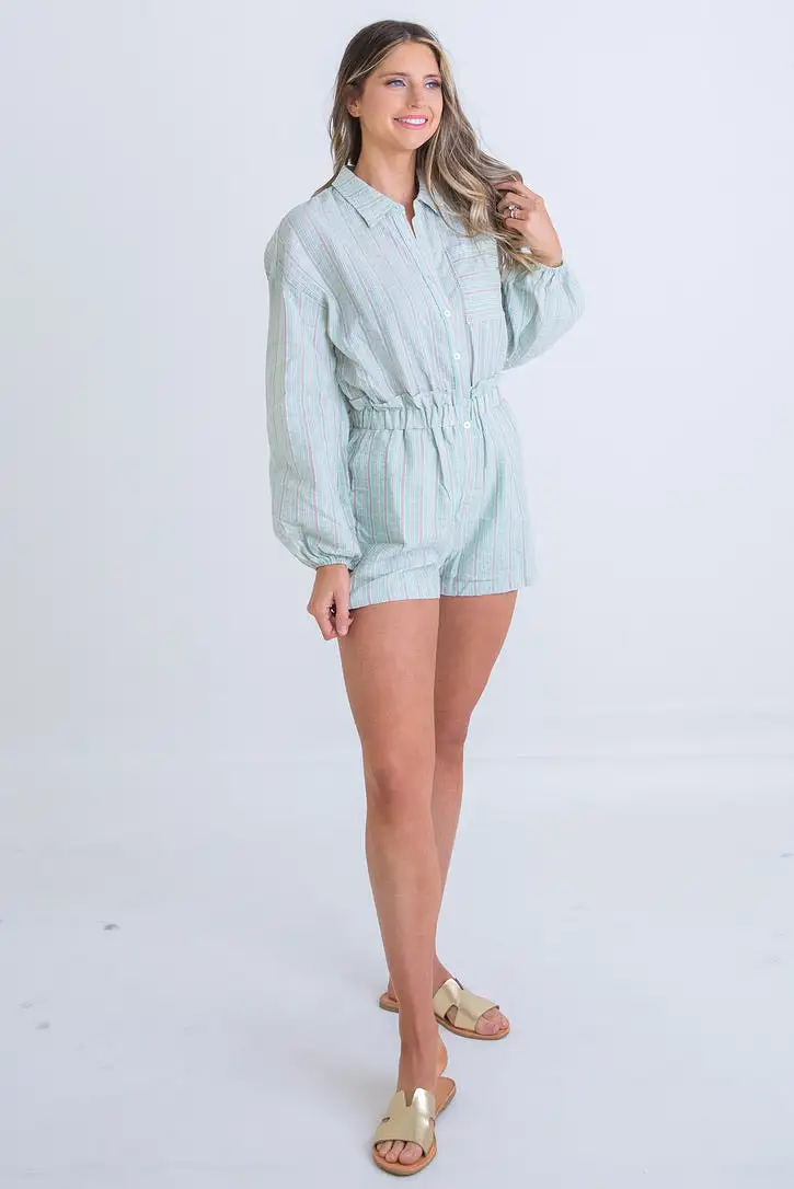 Stripe Seersucker Romper