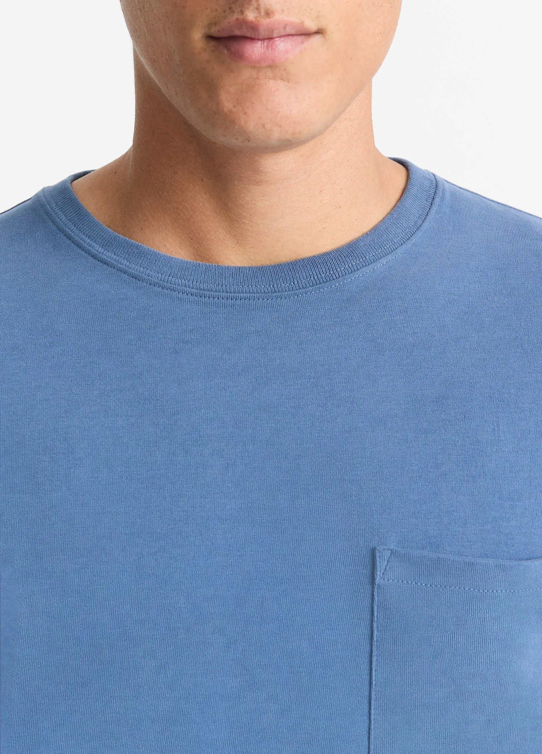 Sueded Jersey Long-Sleeve Pocket T-Shirt