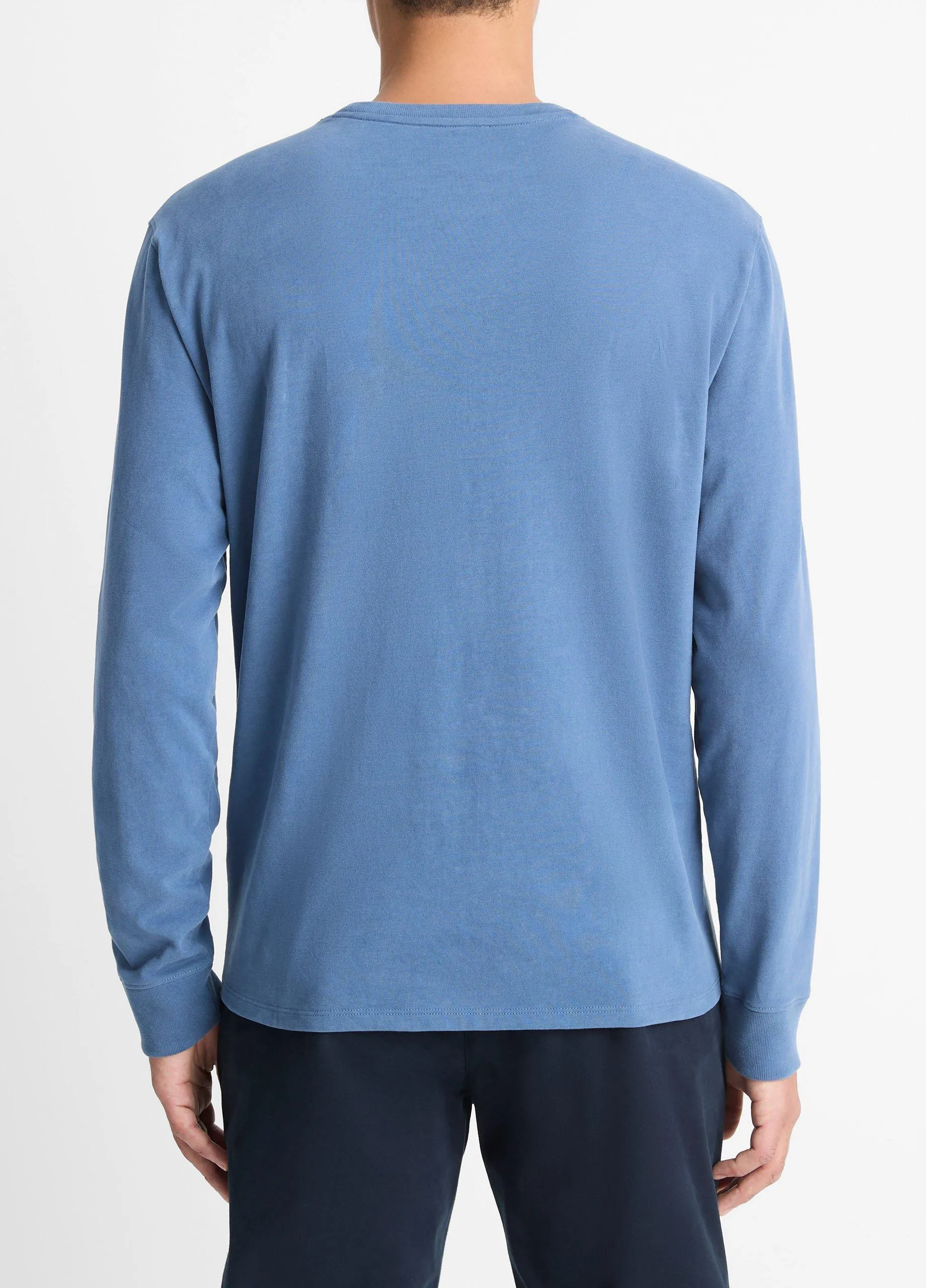 Sueded Jersey Long-Sleeve Pocket T-Shirt