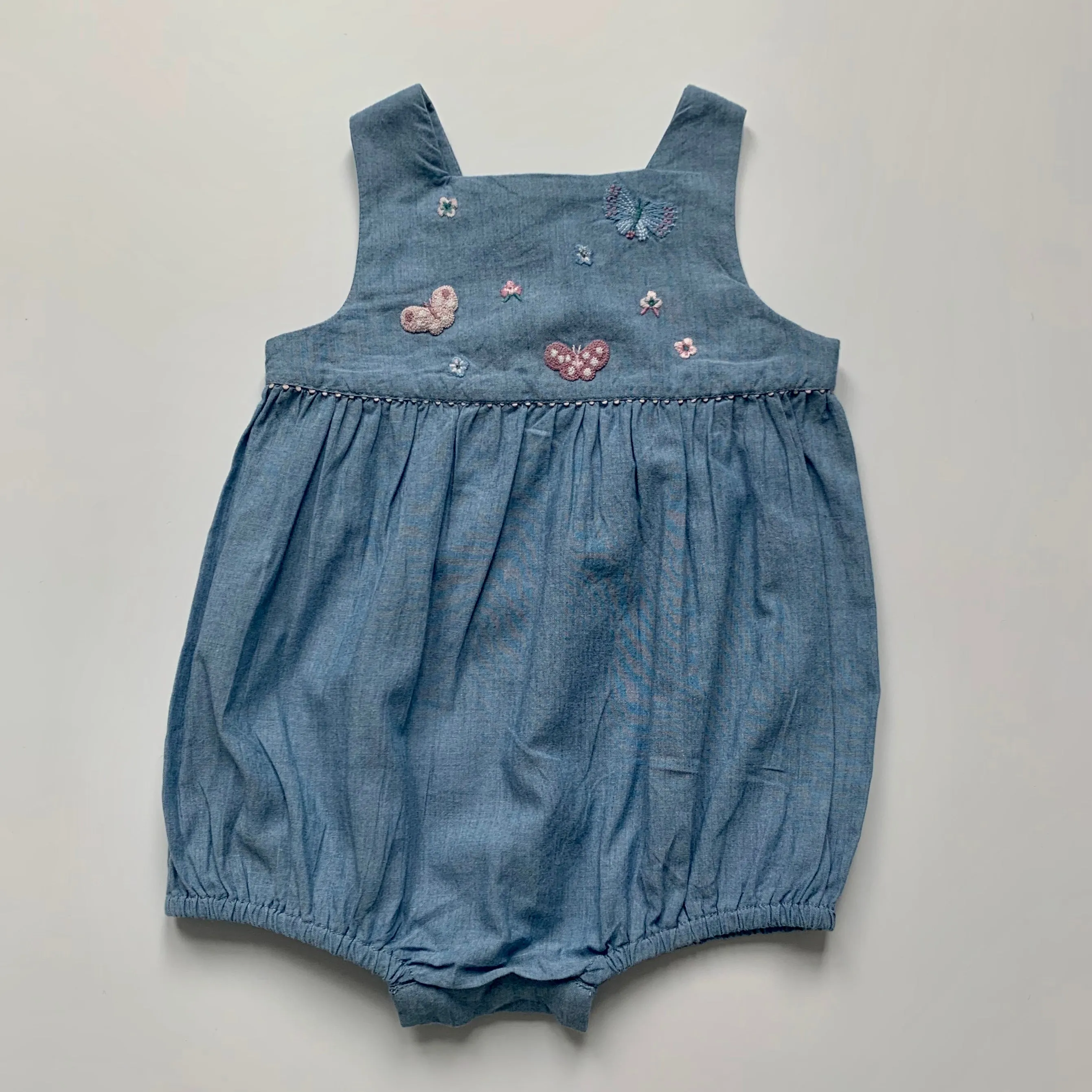 Tartine et Chocolat Chambray Romper: 6 Months