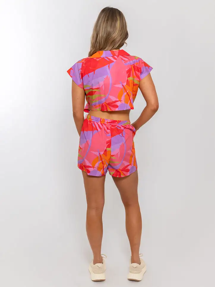 Tropical Palm Vneck Romper