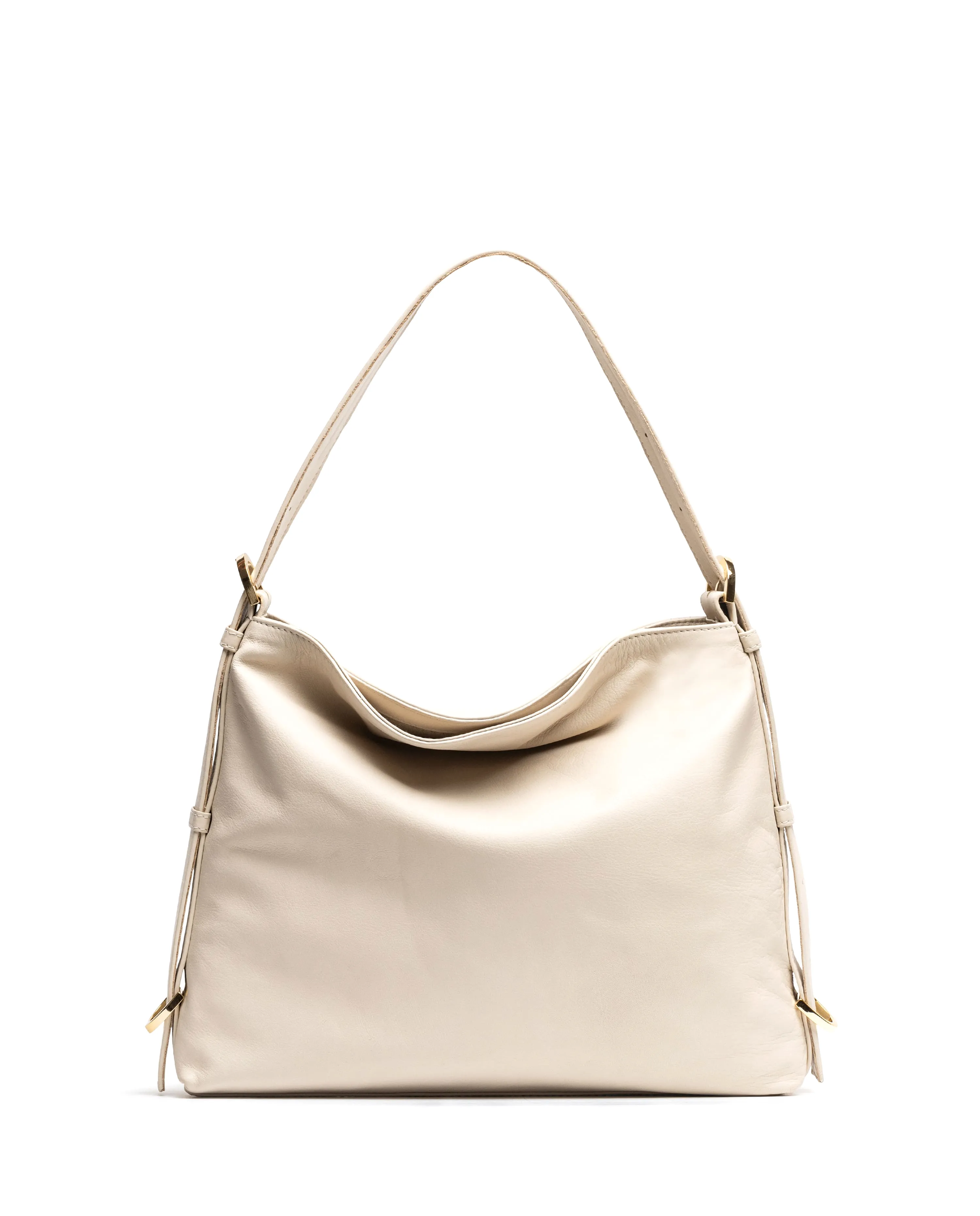 Unisa Ivory Leather Shoulder Bag