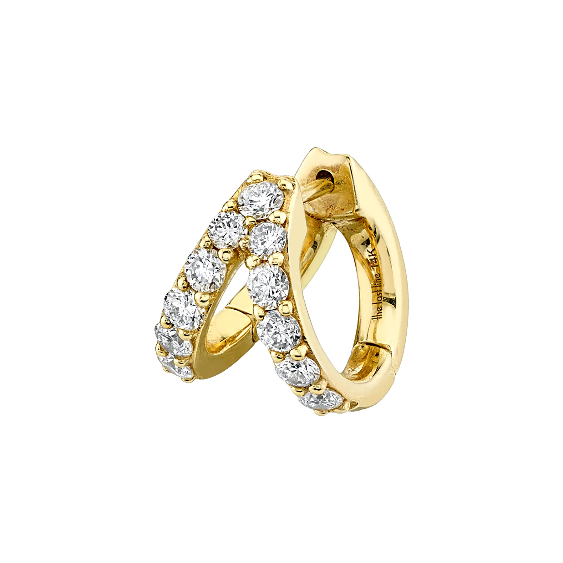 V Biggie Earring - White Diamond / 14k Yellow Gold