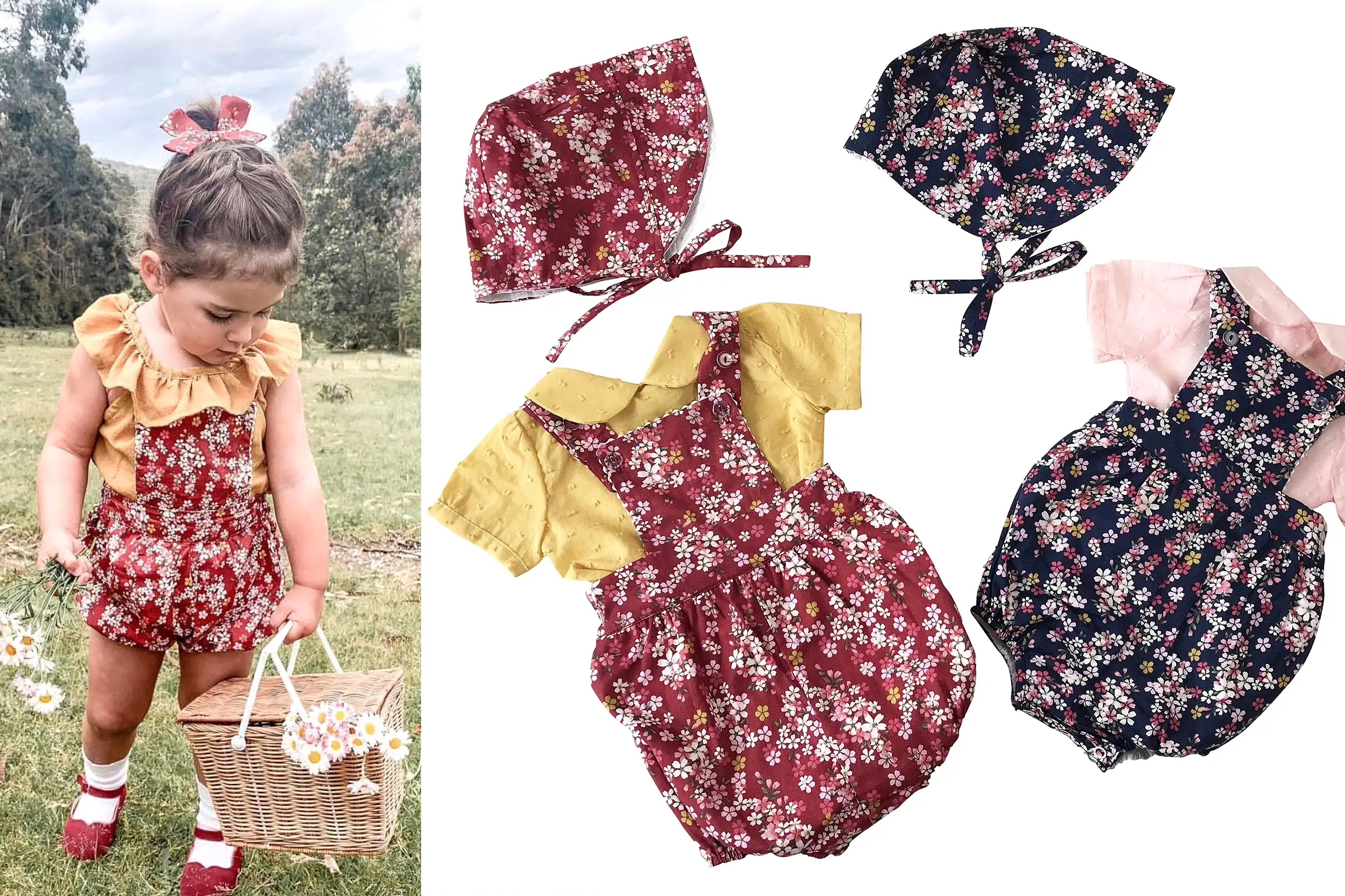 Valencia Floral Romper: 0-6M, 6-12M