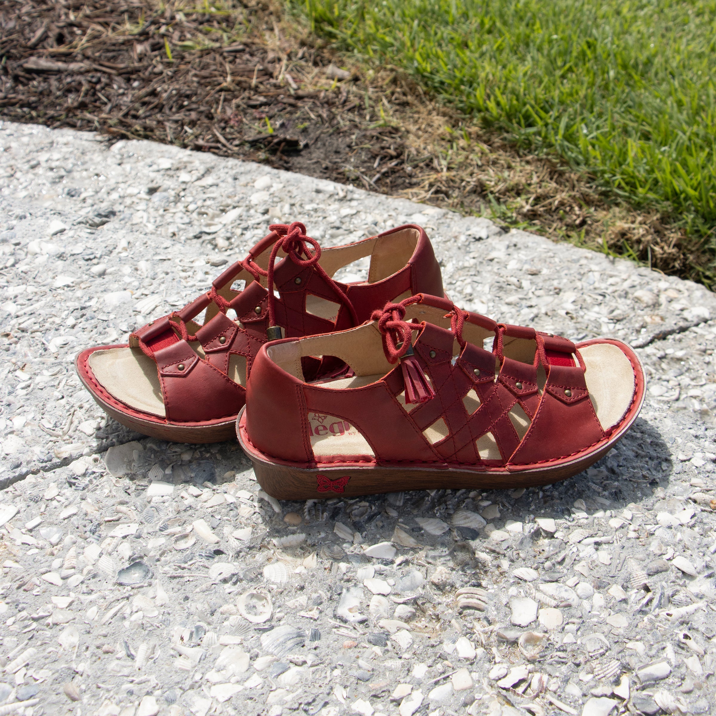 Valerie Oiled Red Sandal