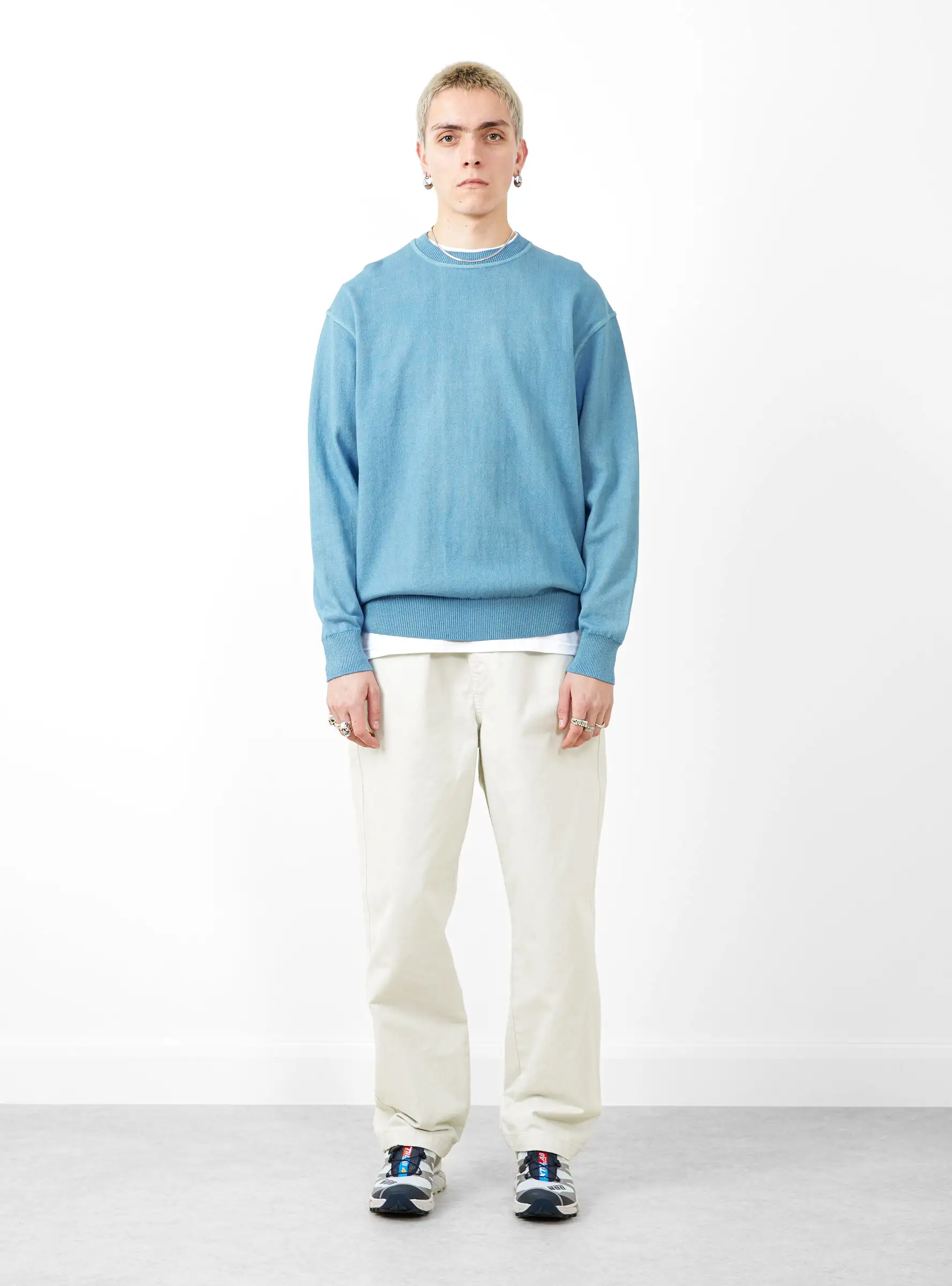 Watanabe Wave Cotton Knit Pullover Aizome