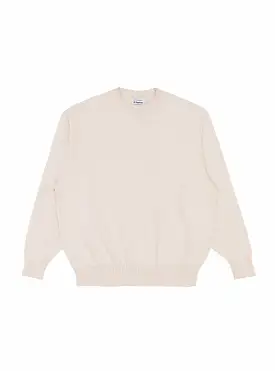 Wave Cotton Knit Pullover Beige