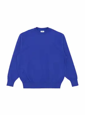 Wave Cotton Knit Pullover Blue