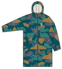 Waves Recycelter Sherpa Gefütterter Surf Poncho - Tiefblaues Camo