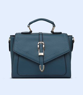 WB2760-BLUE-Women Boxy Bag