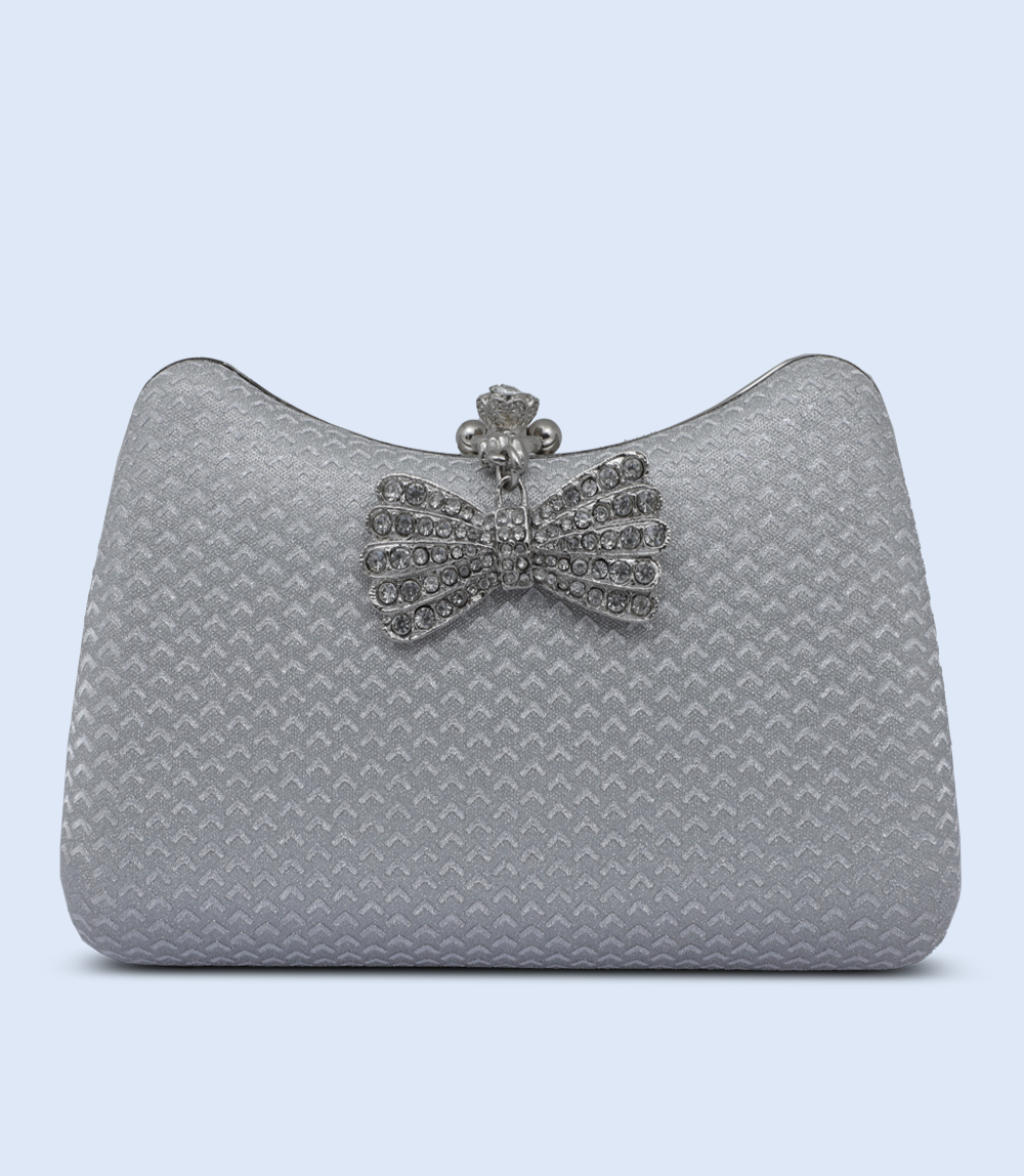 WB2803-SILVER-Women Clutch